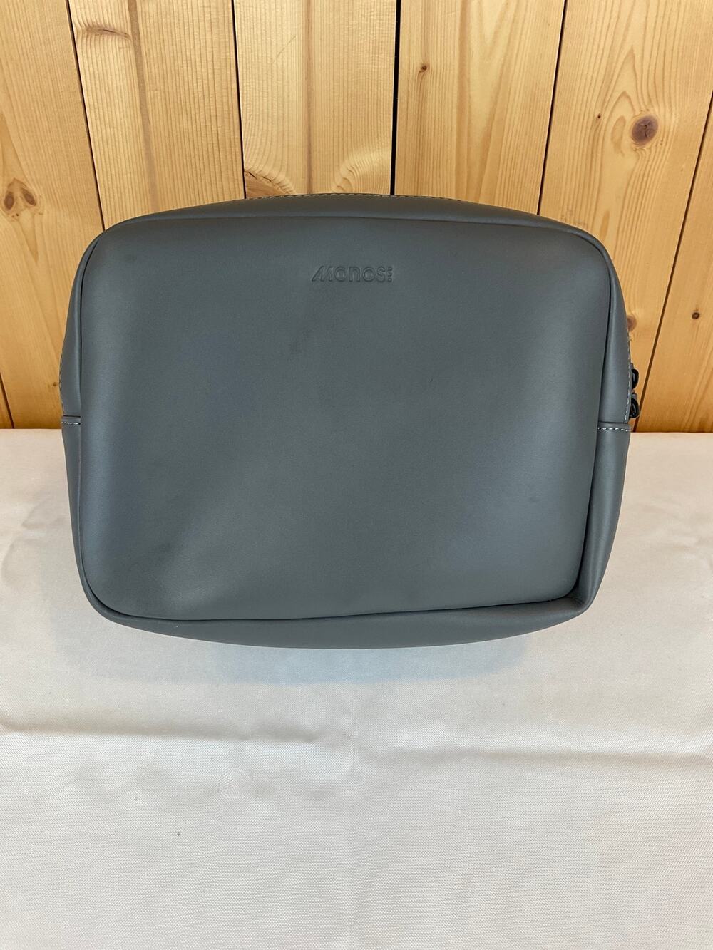 Monos Vegan Leather Weekend Hygiene Bag, Gray - About 9x6x2 inches